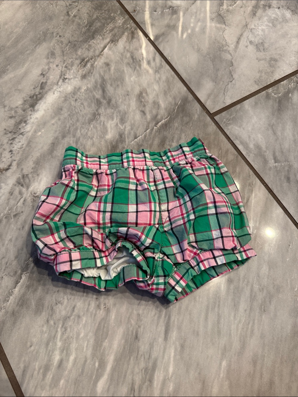 Gymboree Pink and Green Plaid Baby Shorts